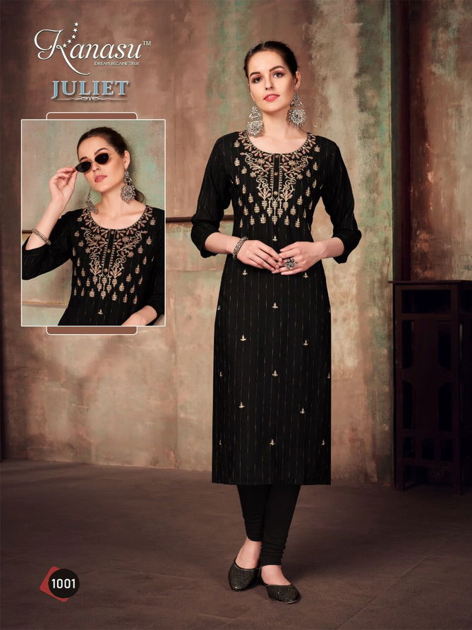 Kanasu Juliet Fancy Rayon Fancy Wear Designer Kurti Collection